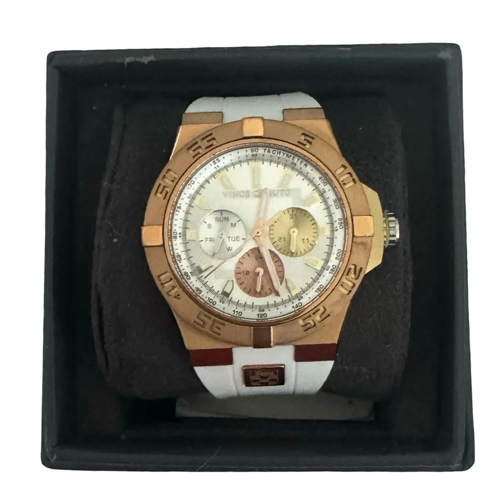 Vince Camuto White & Rose‎ Gold Watch